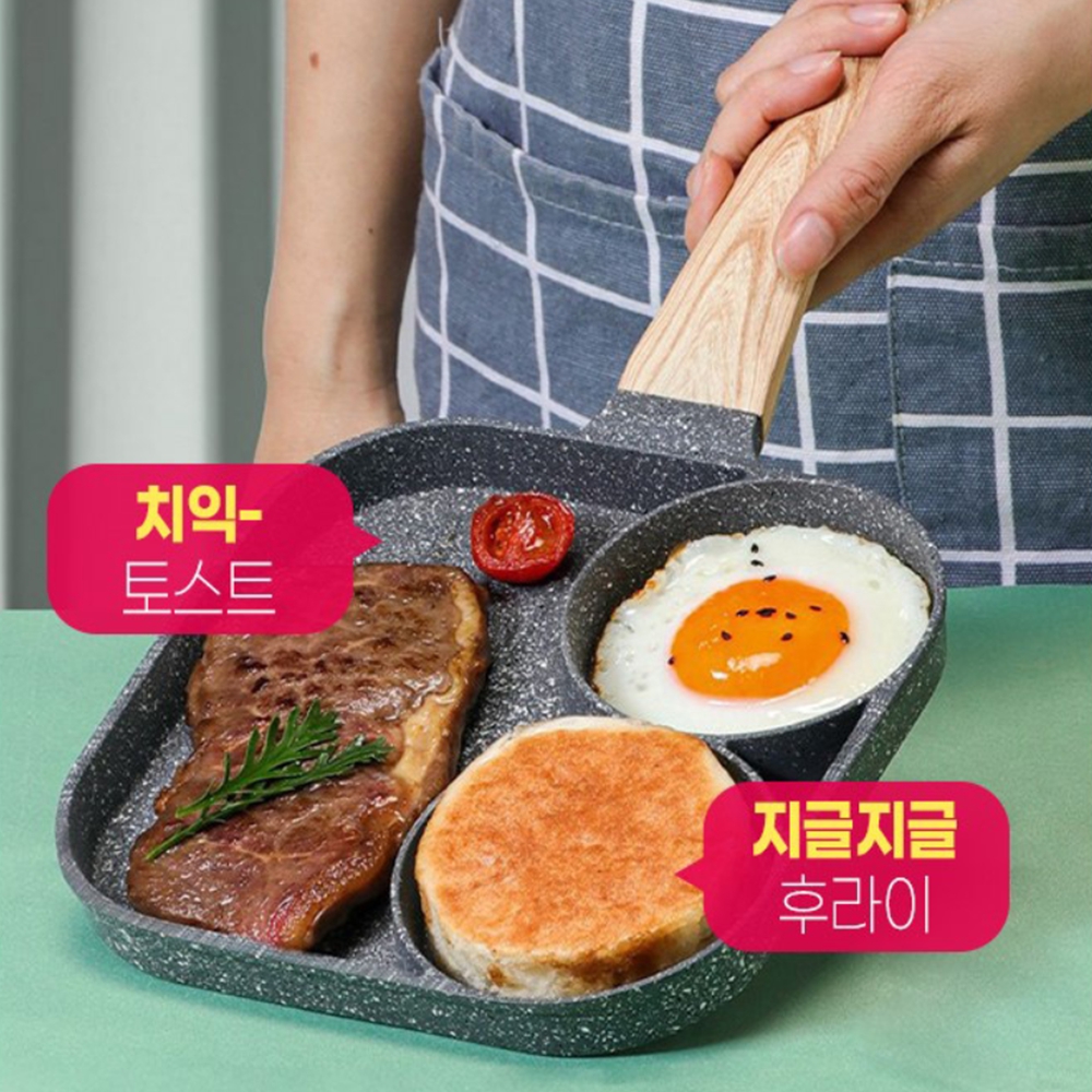 계란후라이팬 3구 에그 무쇠 브런치팬 - 상세 이미지 2