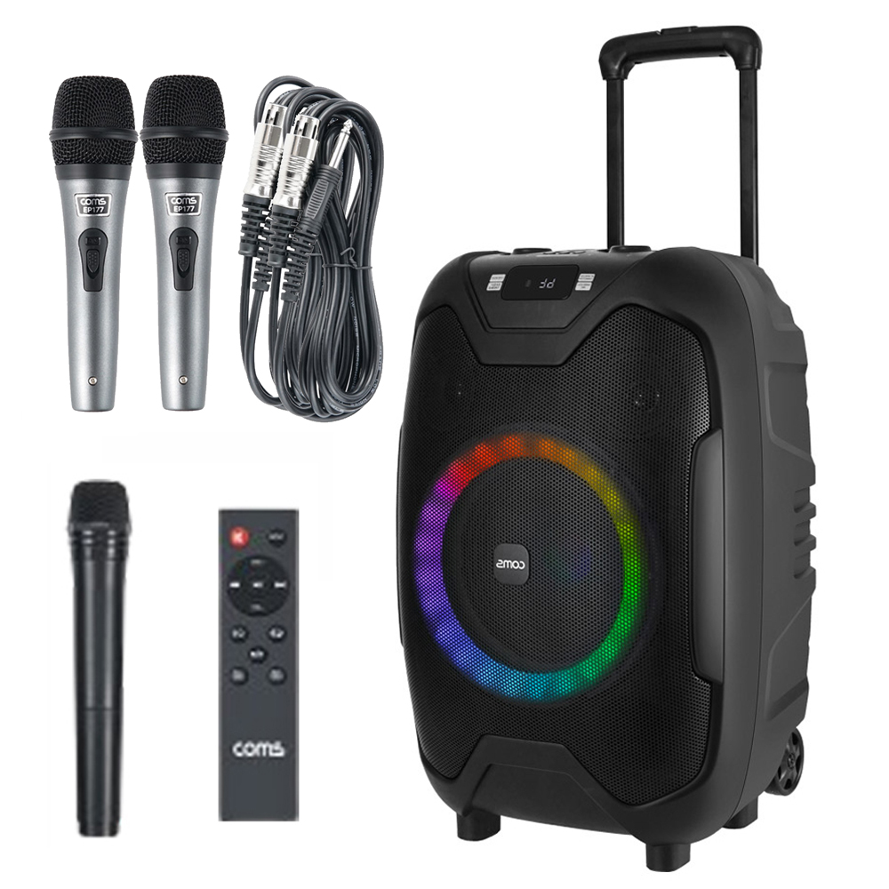 포터블 앰프 무선 블루투스 스피커+무선마이크+유선마이크2개 KY500SMW2