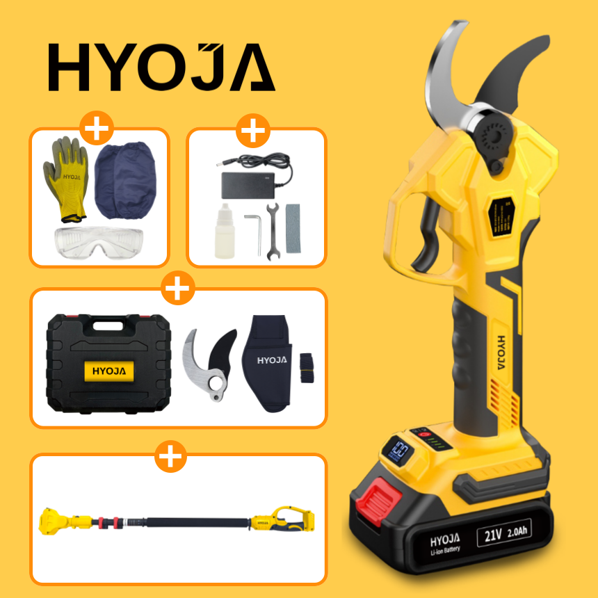 효자 충전 전동 전지가위 무선 전정 충전식 전기 고지 나무 가지치기 40mm 전동가위 + 연장대 풀세트