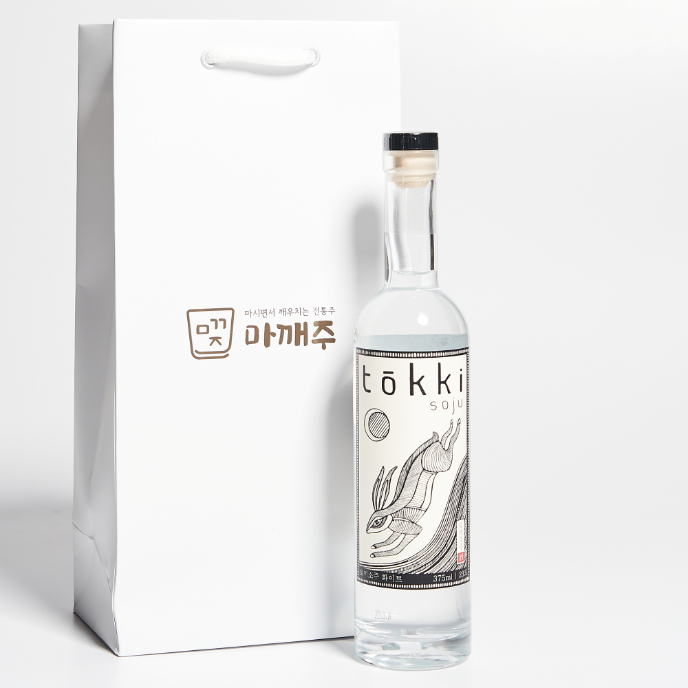 토끼소주 화이트 23도 375ml 미국 토끼전통주 (쇼핑백 포함) - 메인 이미지