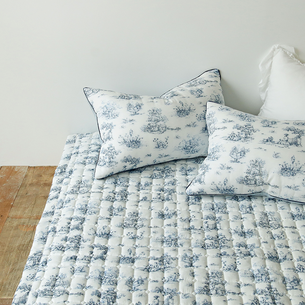 클로이 명화 모달 100 먼지없는 미끄럼방지 고정밴드 사계절 침대패드 Q