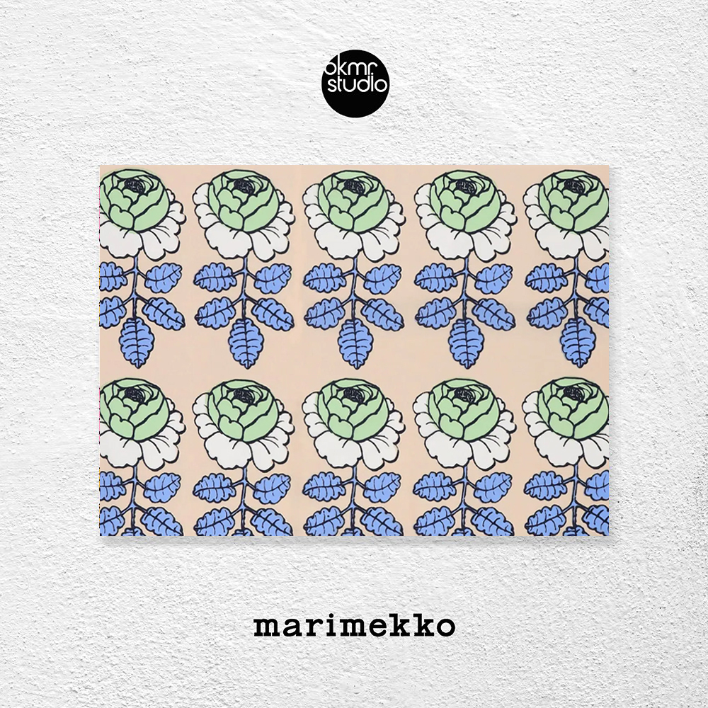 마리메꼬 빈티지로즈 그린 피치 캔버스 패브릭 대형 꽃 그림 액자