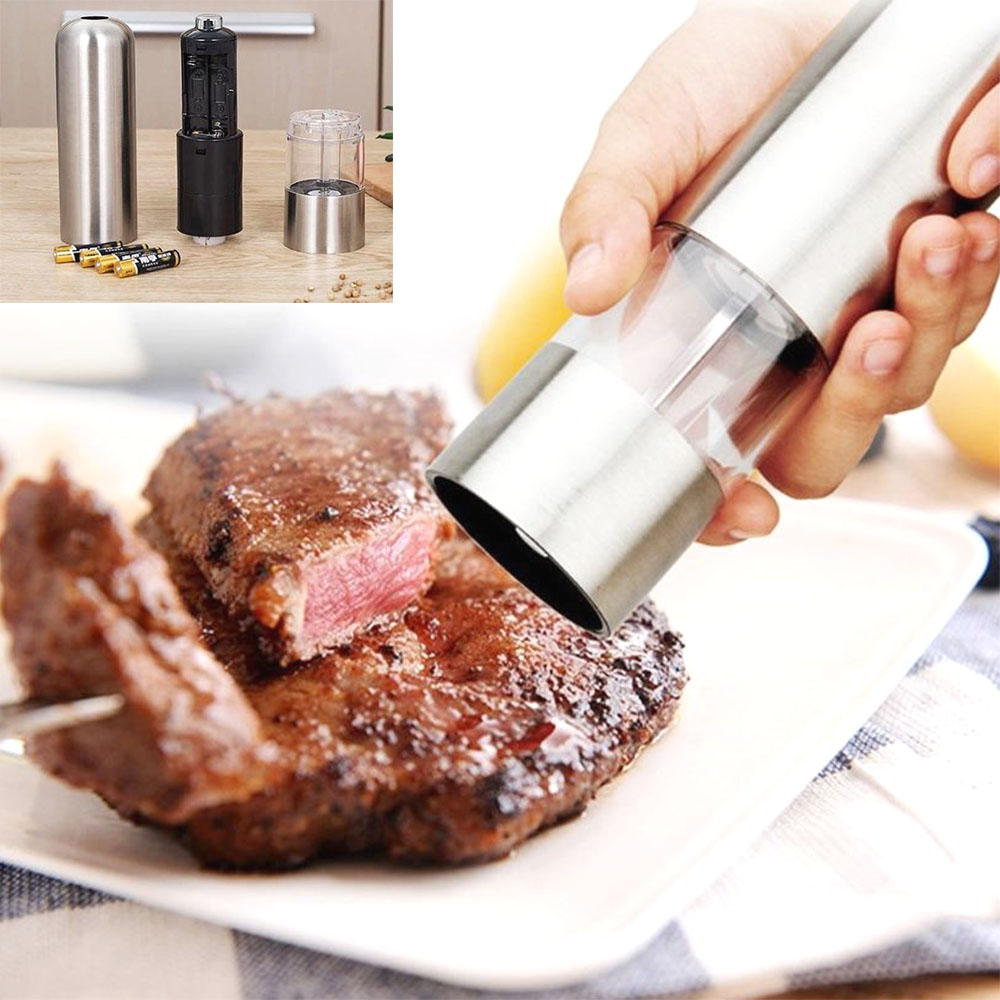 원터치 스텐 후추그라인더 고강도 자동 전동 소금 깨갈이