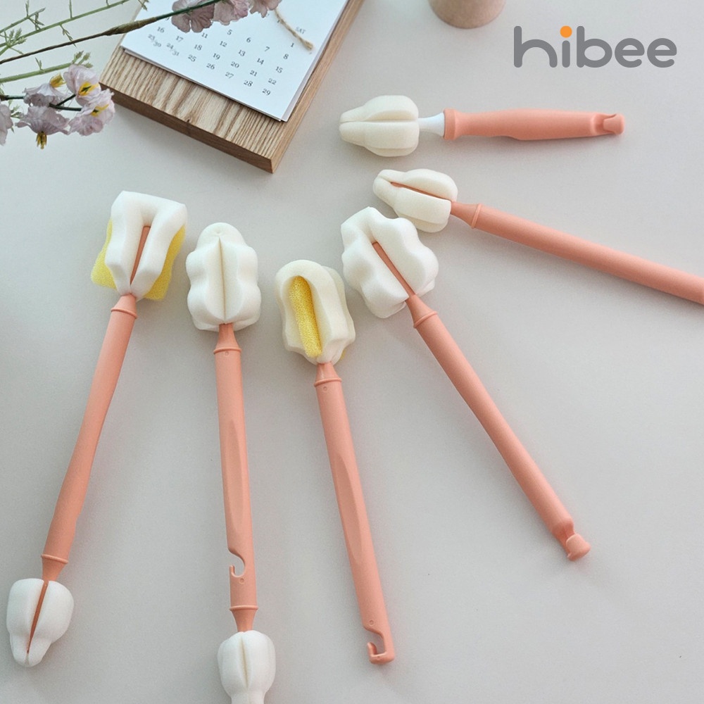 /하이비몽글이 젖병 젖꼭지 세척 솔 롱미니 브러쉬 5p 먼지캡3p 세트 이미지 7