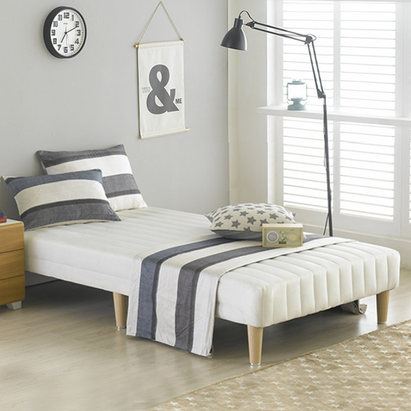 장인가구 솔로 작은방 1인 매트리스 일체형 평상형 원룸 기숙사 침대 SS 컴포트본넬