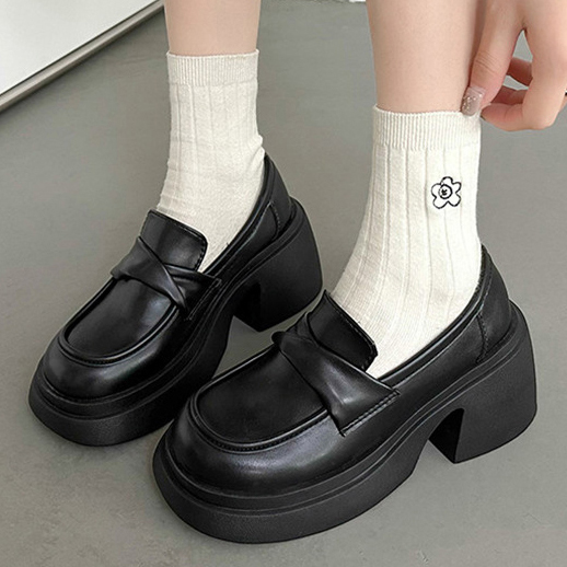 여성 통굽 페니 로퍼 (키높이 6.5CM)