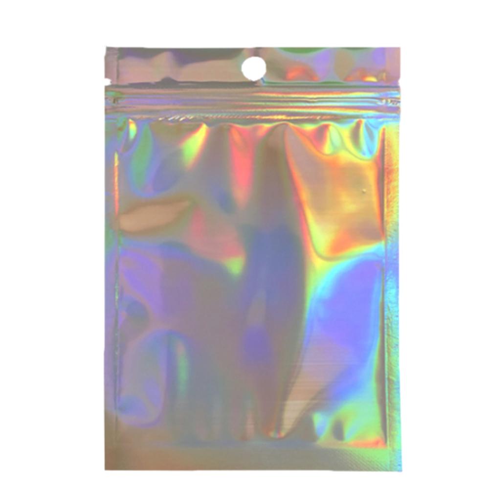 홀로그램 포장백 수납파우치 걸이펀칭 고투명 밀봉 7X10cm