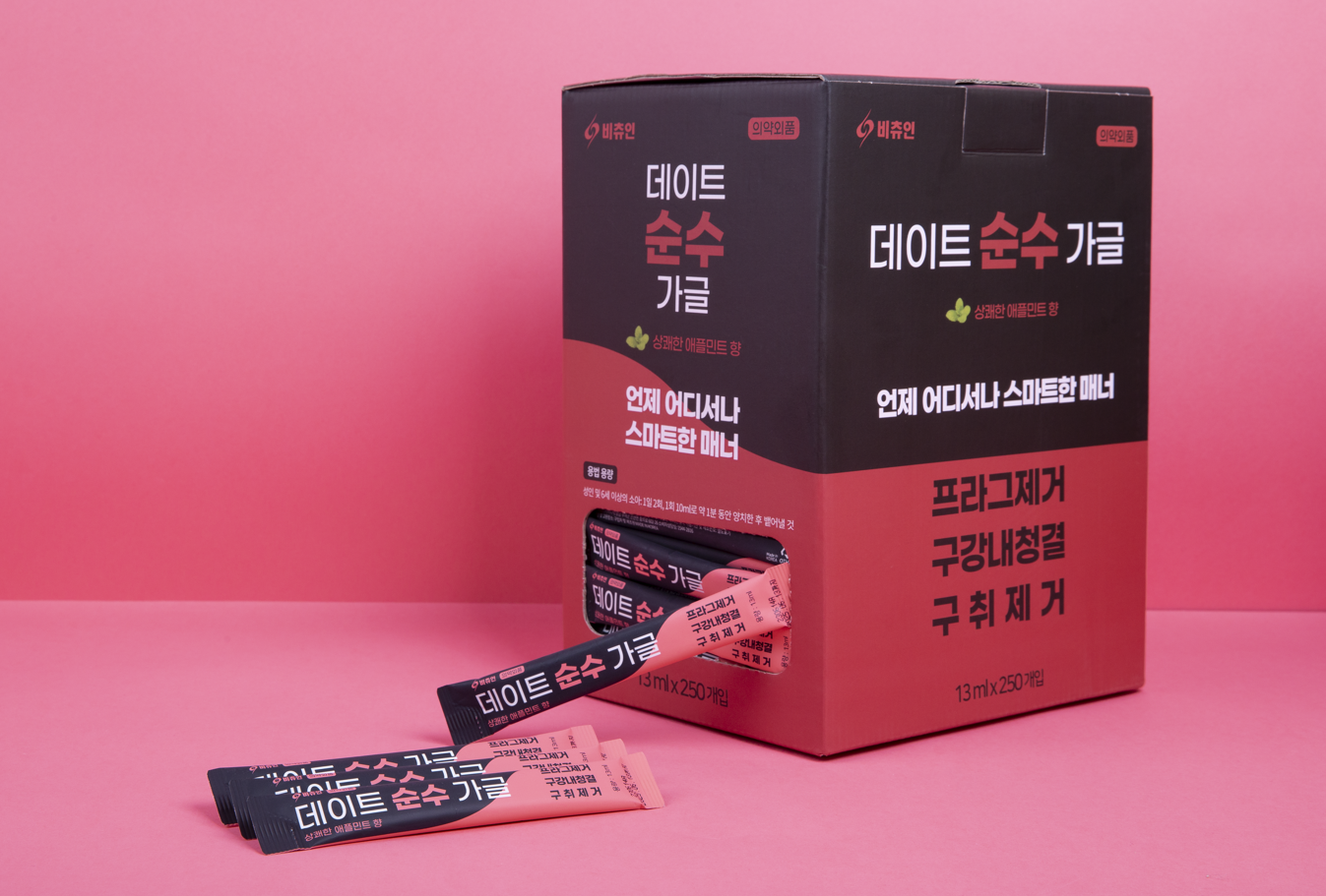 비츄인 데이트순수가글 13mlX250개 휴대용 일회용 여성용 대용량 스틱가글 - 상품 이미지