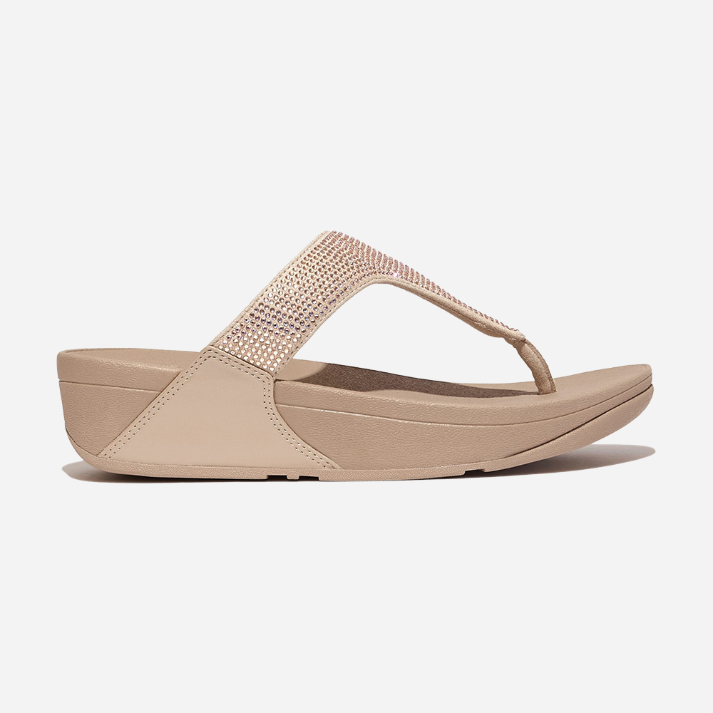 핏플랍 여성 루루 크리스탈 쪼리 슬리퍼 베이지