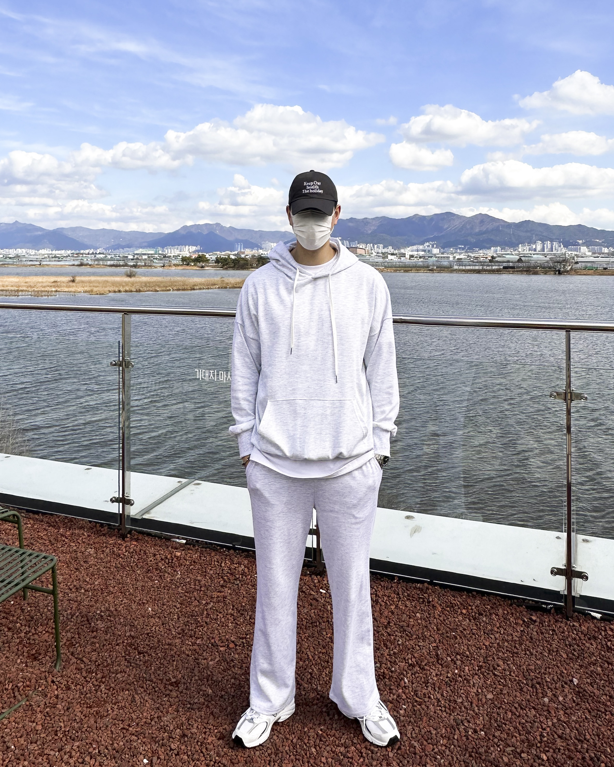 M-3XL 남녀공용 빅사이즈 오버핏 맨투맨 조거 무지 트레이닝 세트 4color - 상세 이미지 5