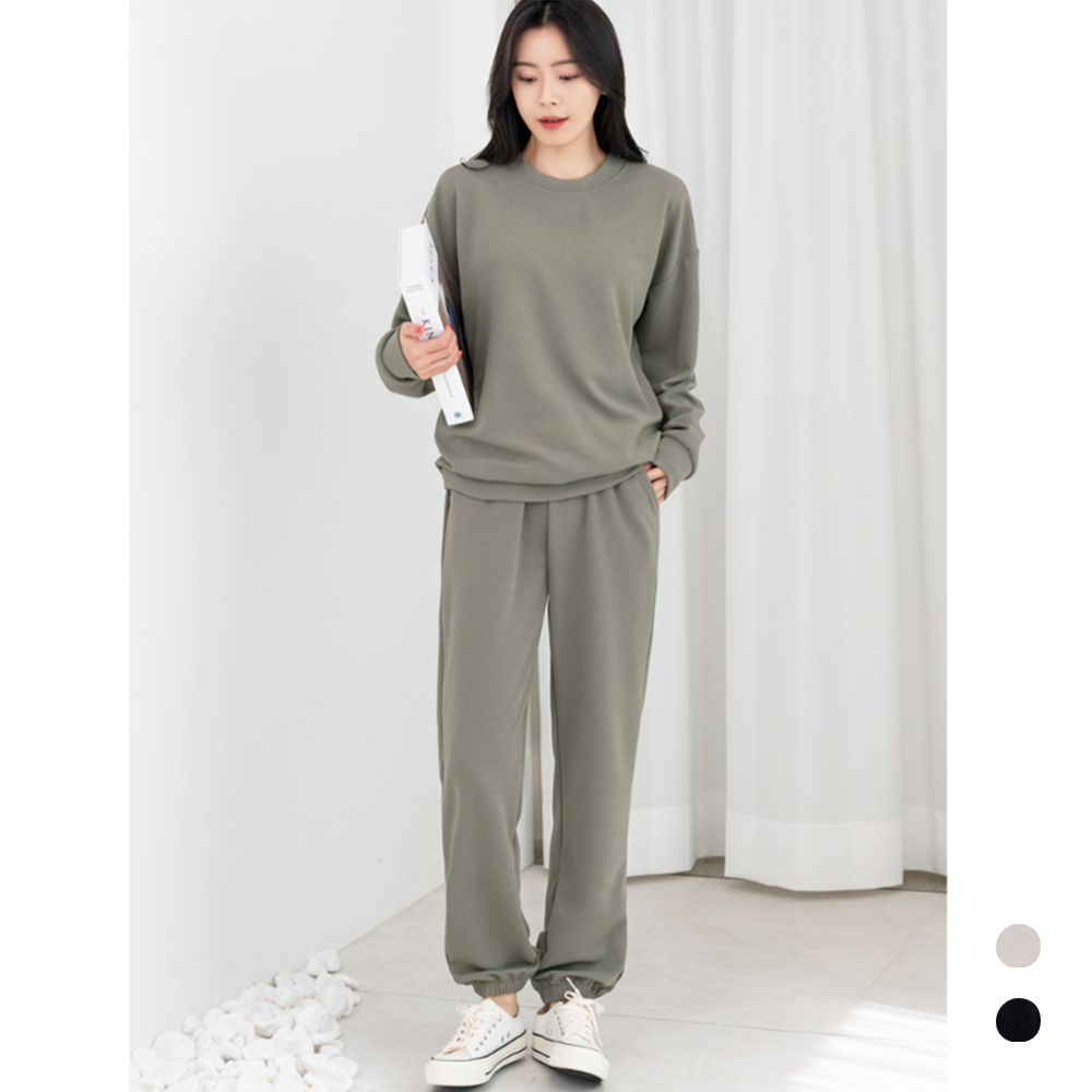 성인실내복 운동복 체육복 봄 가을 여성 조거 트레이닝세트 - 메인 이미지