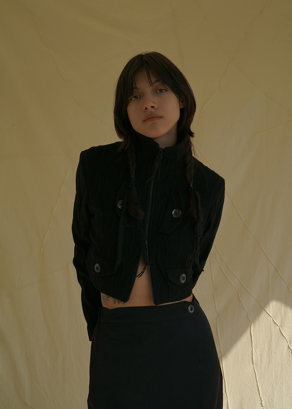 루드 울 집업 크롭 자켓 국산 원단 Jacket 02 - 상품 이미지
