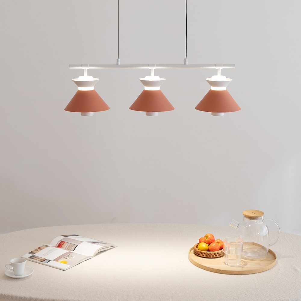 LED 식탁등 펜던트 조명 유리아 3등 일자 20W 천장 주방 매장 포인트