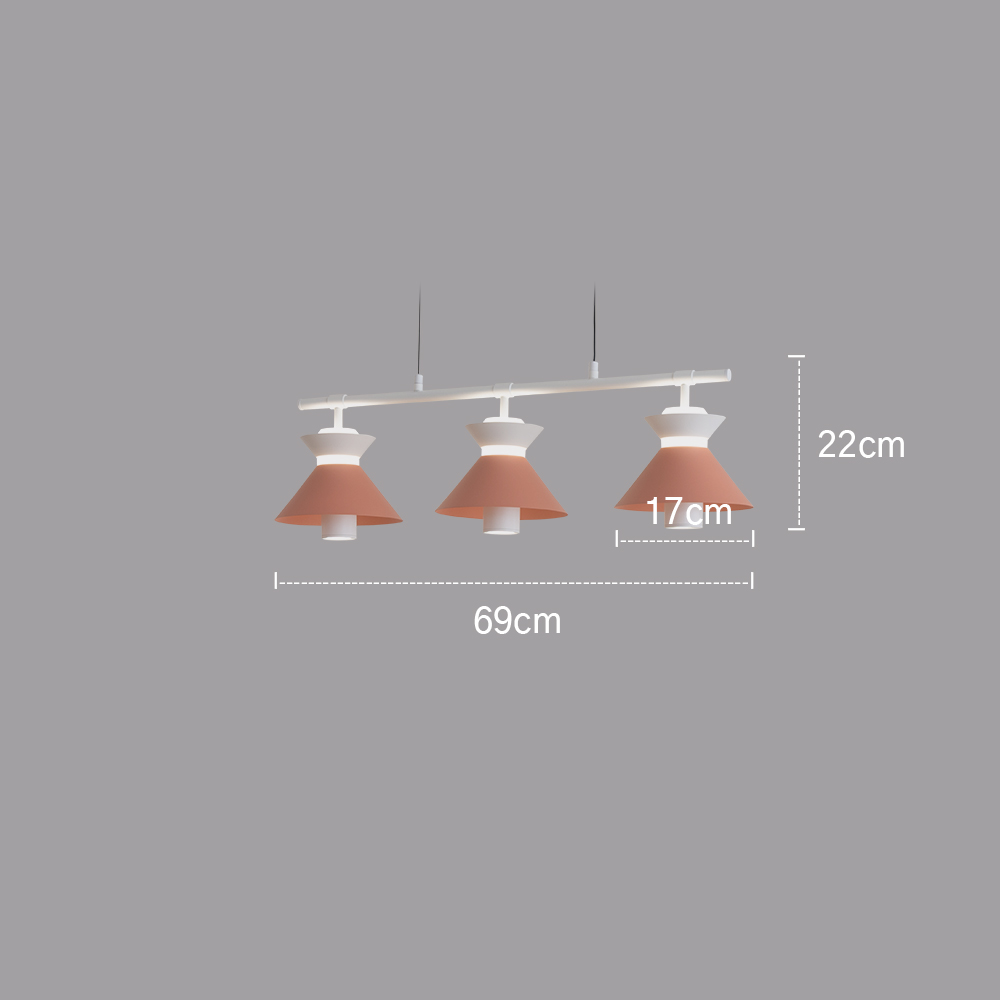 LED 식탁등 펜던트 조명 유리아 3등 일자 20W 천장 주방 매장 포인트