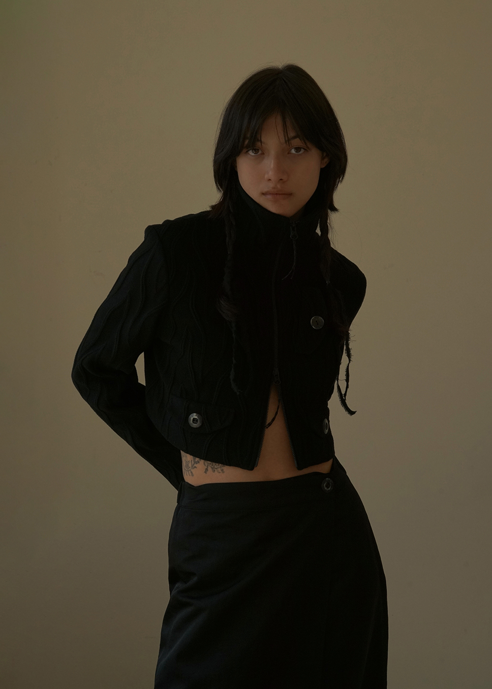 루드 울 집업 크롭 자켓 국산 원단 Jacket 02 - 상세 이미지 4