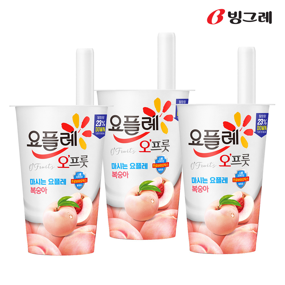 빙그레 요플레 오프룻 3종 15개 /딸기알로에/블루베리/복숭아 - 상세 이미지 3