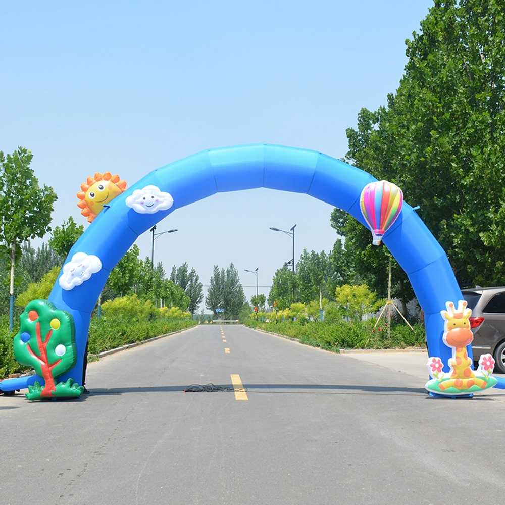 아치 레인보우 장식 파티 유치원 어린이집 대형 무지개 풍선 에어 벌룬 행사 축제 입구 야외 - 상세 이미지 4