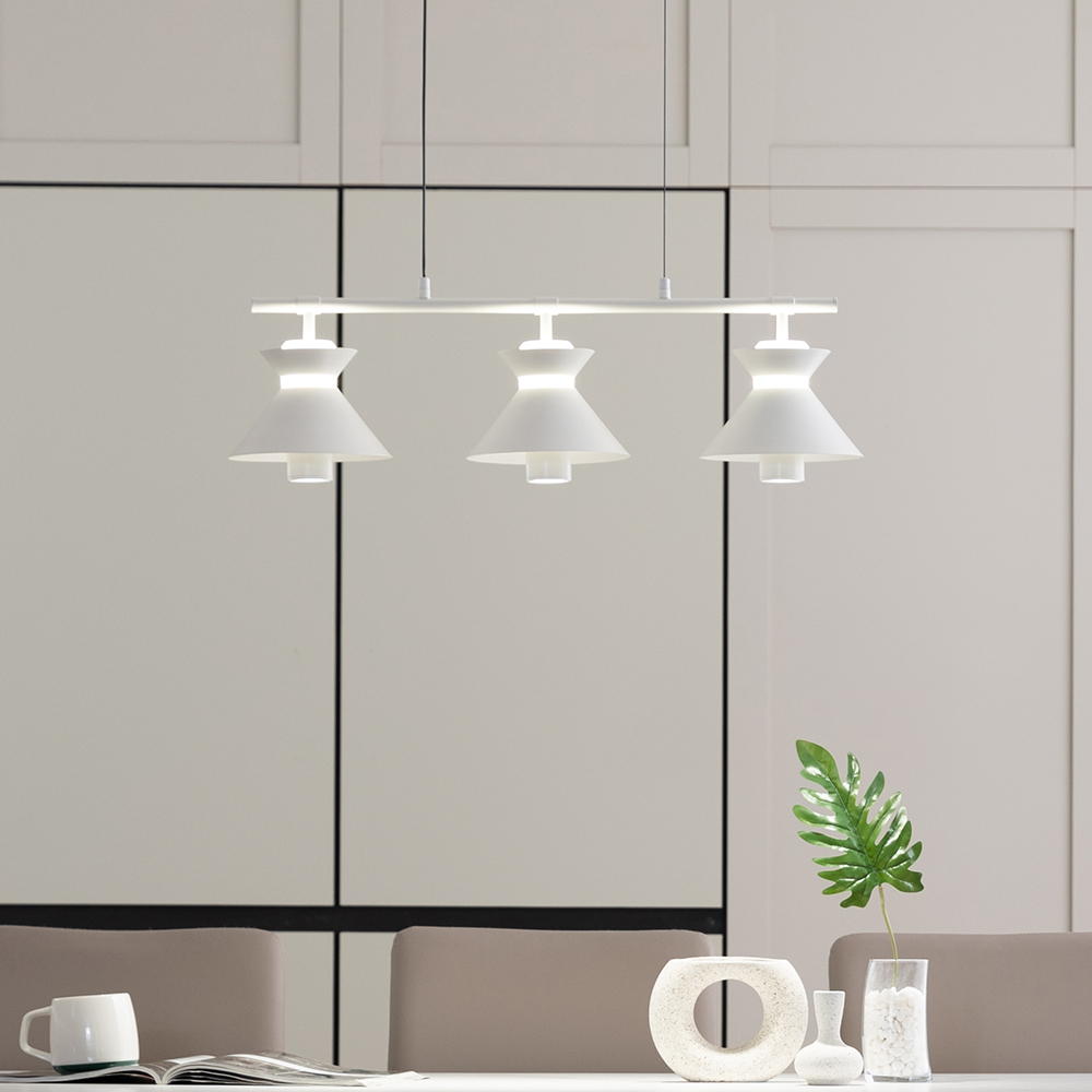 LED 식탁등 펜던트 조명 유리아 3등 일자 20W 천장 주방 매장 포인트