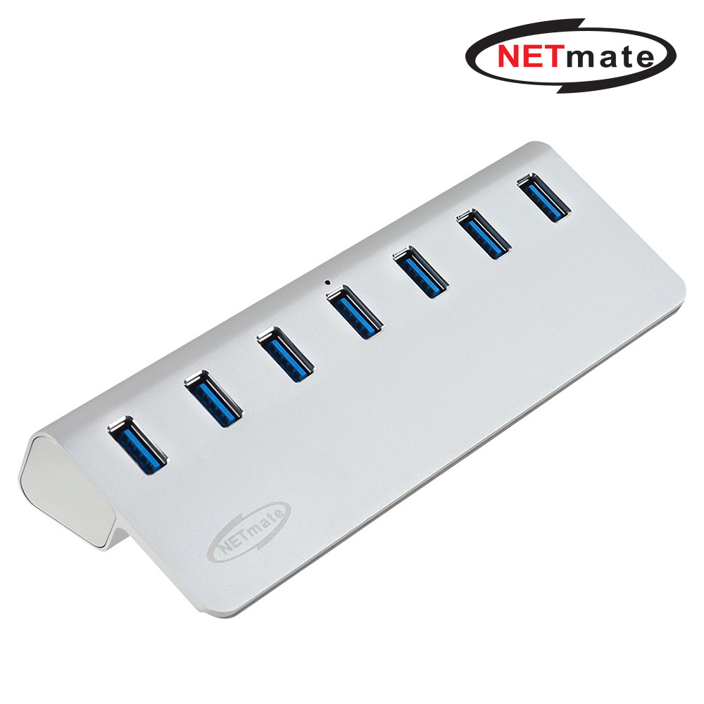 강원전자 넷메이트 USB3.2 7포트 허브 (실버) NM-UT327S