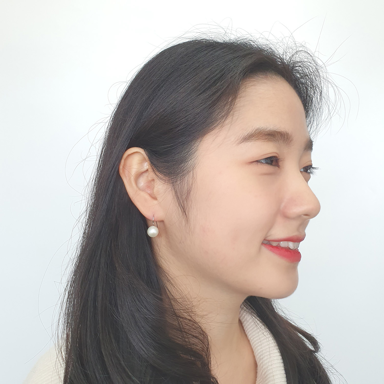 야랑쥬얼리 925실버 천연 담수진주 Hook 귀걸이 - 상세 이미지 2