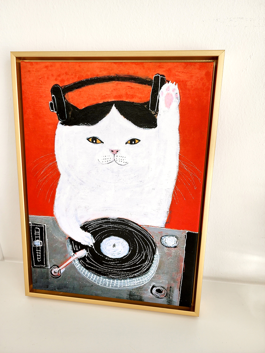 블랑쉬 DJ 고양이 인테리어 벽걸이 액자30x40 - 상세 이미지 2