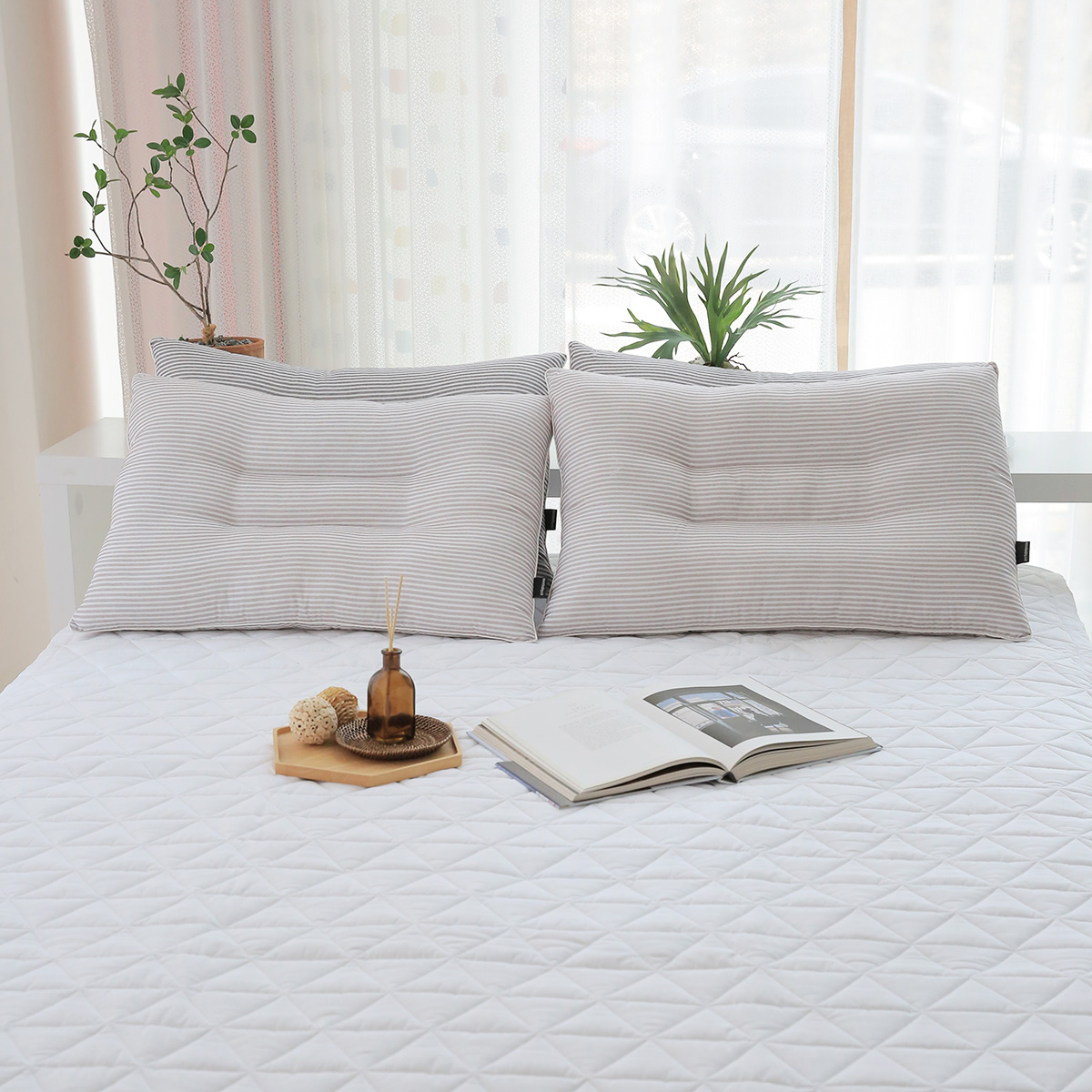 엠시베딩 낮은베개 빨아쓰는 일자목 거북목 수면 알러지케어 경추 베개 5070