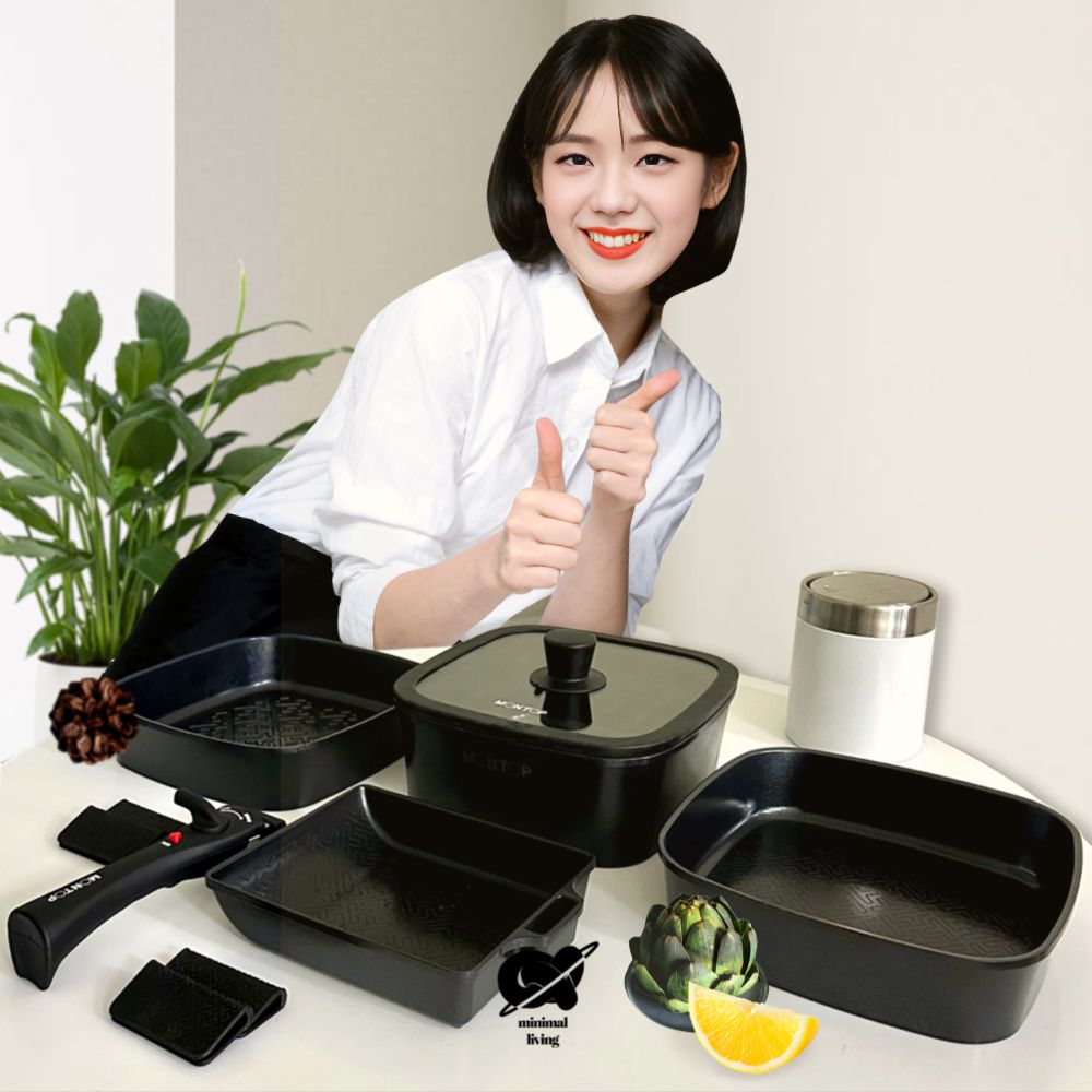 인덕션 냄비세트 전용 국산 탈부착 가스렌지 겸용 IH사각 24cm 3종전골후라이팬그릴