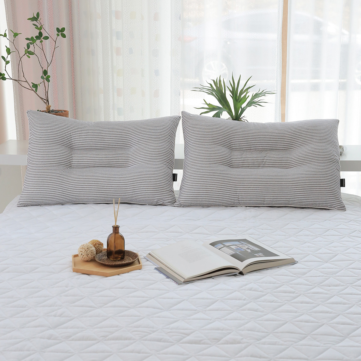 엠시베딩 낮은베개 빨아쓰는 일자목 거북목 수면 알러지케어 경추 베개 5070