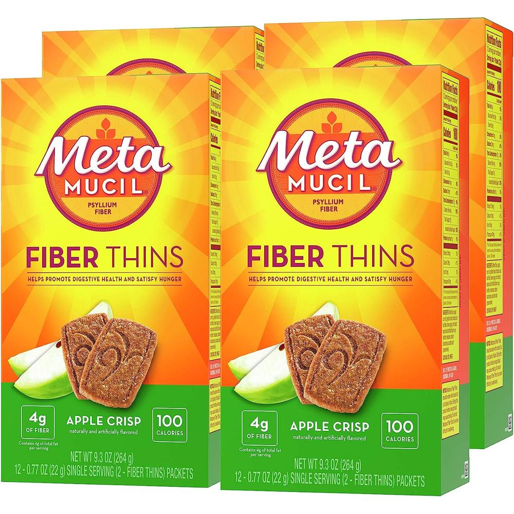 메타무실 식이섬유 씬스 비스켓 차전자피 애플크리스피 Fiber 4팩(12개입) - 상품 이미지