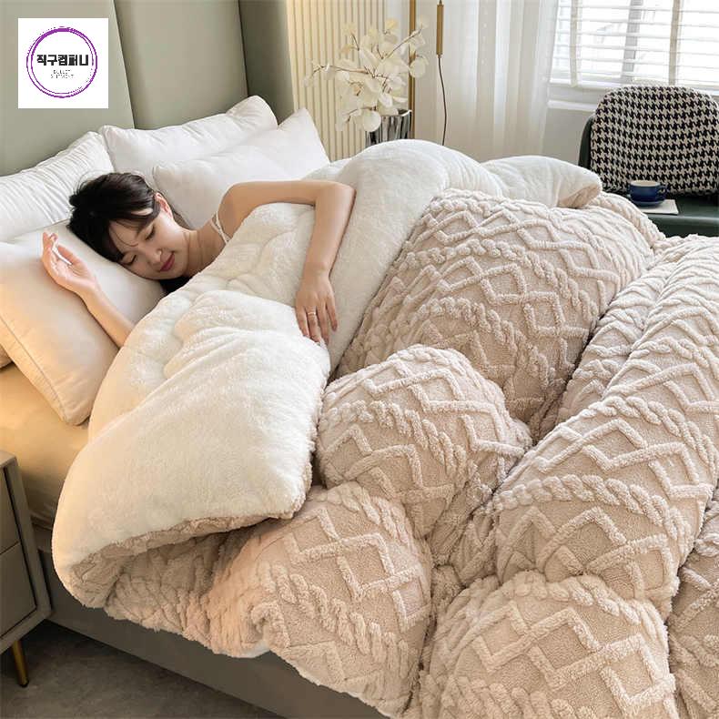 플리스 담요 두꺼운 이불 따뜻한 플란넬 양털 - 상세 이미지 4
