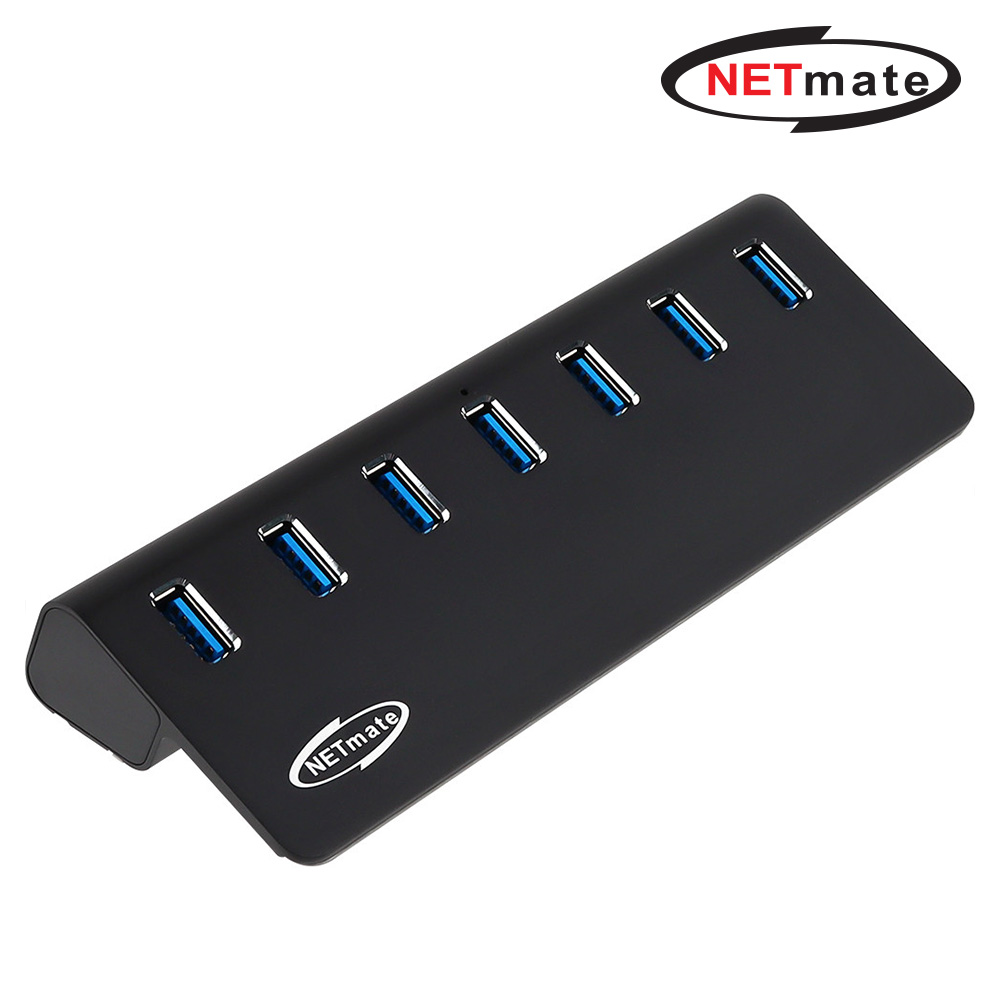 강원전자 넷메이트 USB3.2 7포트 허브 (블랙) NM-UT327B