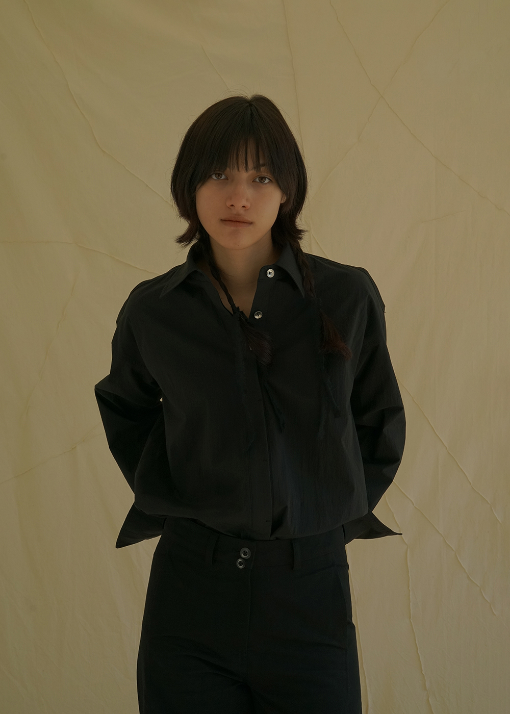 루드 코튼 나일론 셔츠 Black 국산 원단 Shirt 01 - 상세 이미지 2