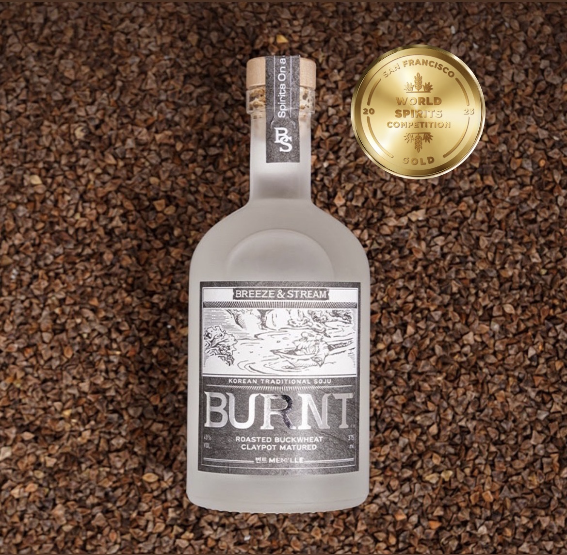 2026 샌프란시스코 증류주 품평회 금메달, 볶은메밀소주 BURNT 번트 메밀40 - 상품 이미지