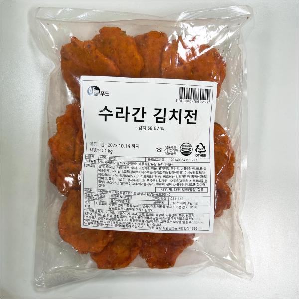 수라간 김치전 하늘푸드 1kg(30~34개입) 하늘푸드 냉동 : 식재온
