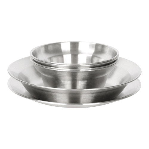 스노우라인 식기세트 6P 캠핑 차박 백패킹 스테인레스 접시 세트 - 상세 이미지 3