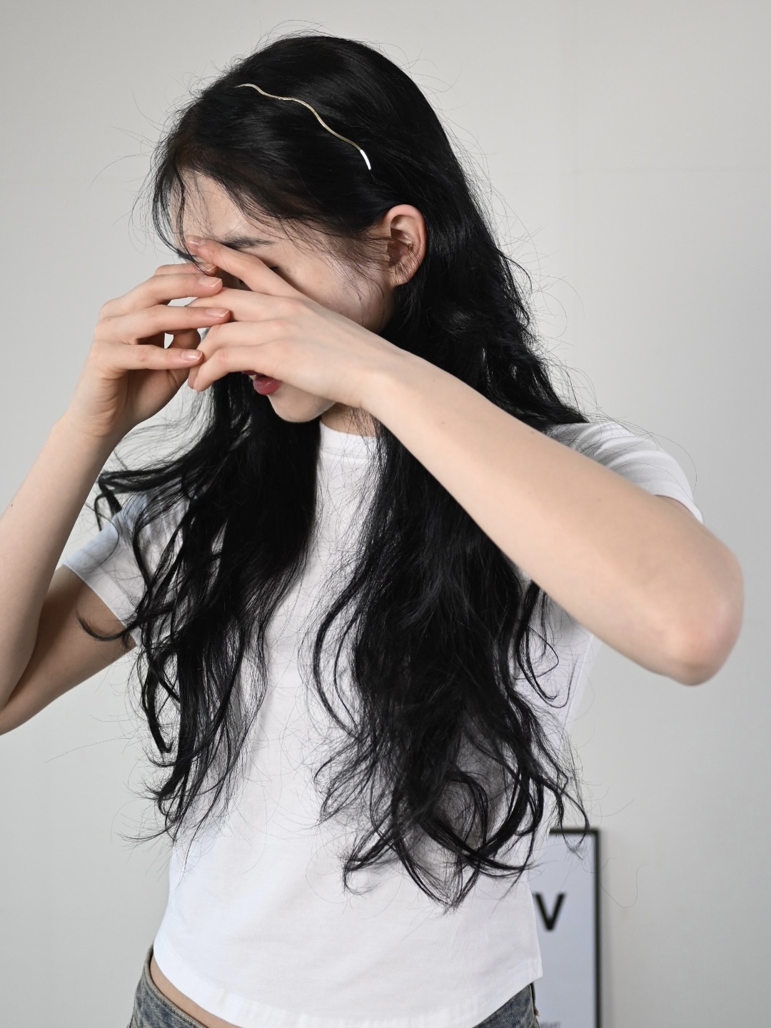메탈 웨이브 얇은 머리띠 헤어밴드 - 상세 이미지 2