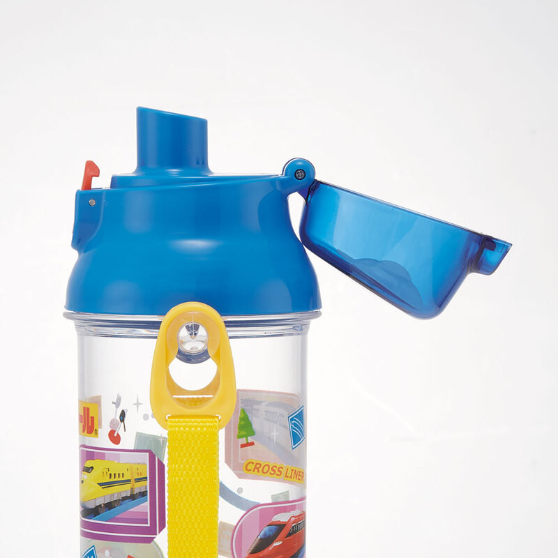 스케이터 프라레일 캐릭터 식기세척기 대응 드링킹 타입 원푸쉬 클리어 보틀 480ml PSB5TR - 하카타몰