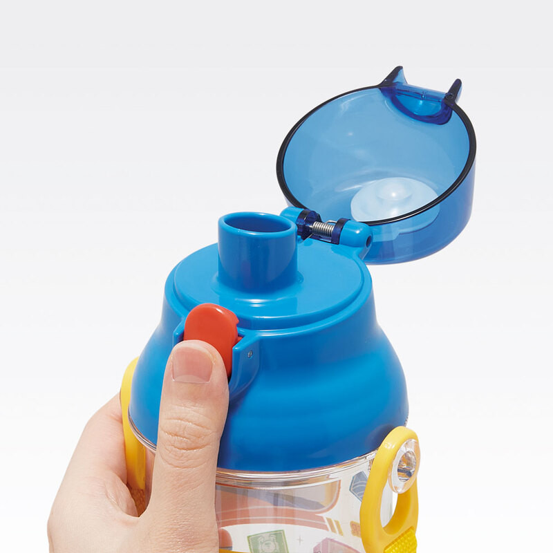 스케이터 프라레일 캐릭터 식기세척기 대응 드링킹 타입 원푸쉬 클리어 보틀 480ml PSB5TR - 하카타몰