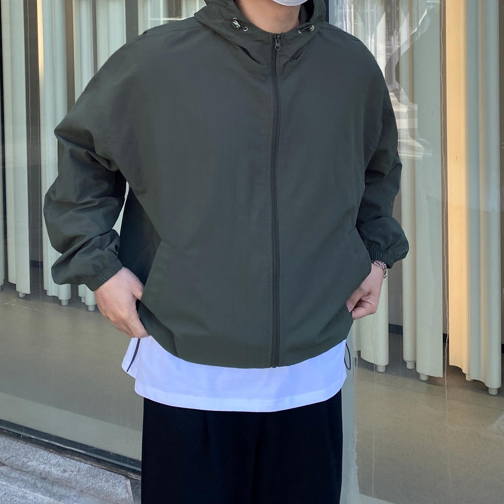 남자오버핏바람막이 남성후드바람막이 - 상세 이미지 4