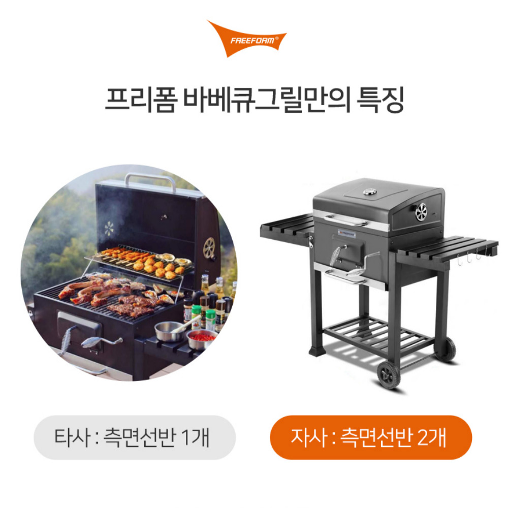 훈제바베큐그릴 야외 숯불 멀티 대형바베큐그릴 - 상세 이미지 4
