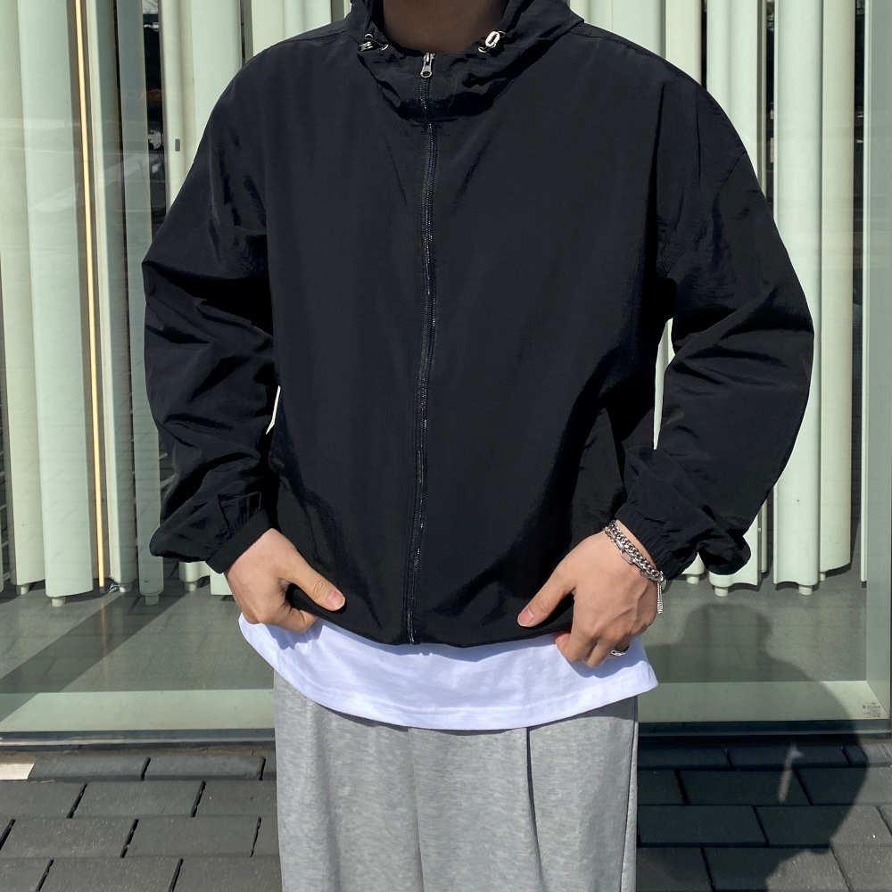 남자오버핏바람막이 남성후드바람막이 - 상세 이미지 2