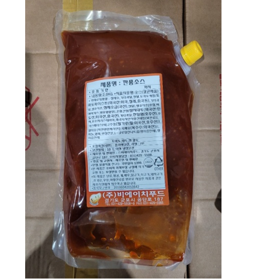 깐풍소스 BH푸드 2kg 냉장 : 식재온