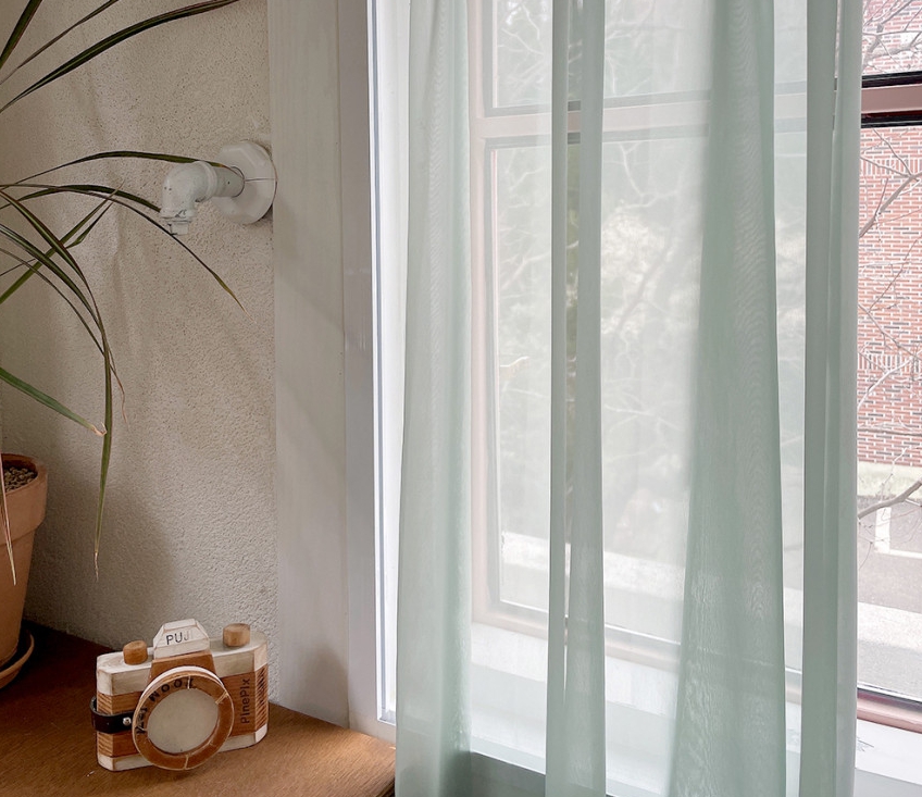 발레리나 쉬폰 속커튼 여름 민트 맞춤제작 빈티지