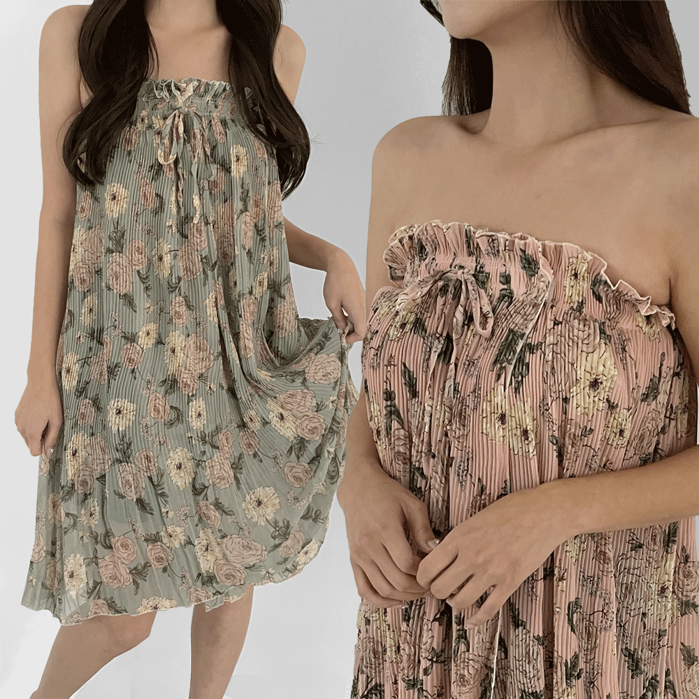 스타니 골프 주름 랩 샤워가운 목욕 수영복 랩스커트 큰꽃 플리츠