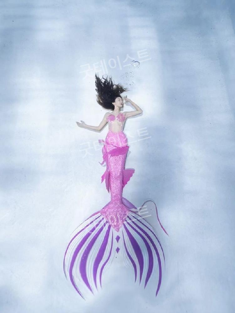 머메이드 아웃핏 프리다이빙 슈트 인어공주 수족관 공연 피쉬테일 수중촬영 - 상세 이미지 3