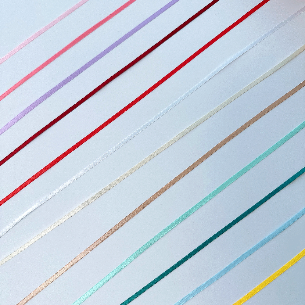 얇은 공단 리본 끈 3mm 45m 꽃 청첩장 선물 포장 리본 공예