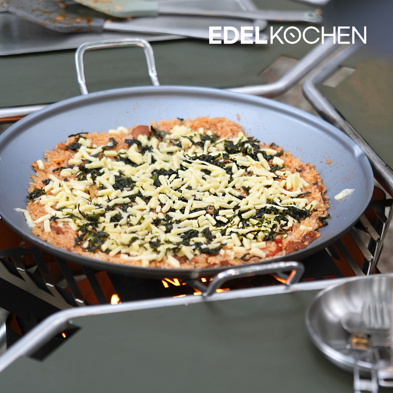 에델코첸 캠프마스터 캠핑그리들 40cm (실버코팅) 그릴팬 스텐불판