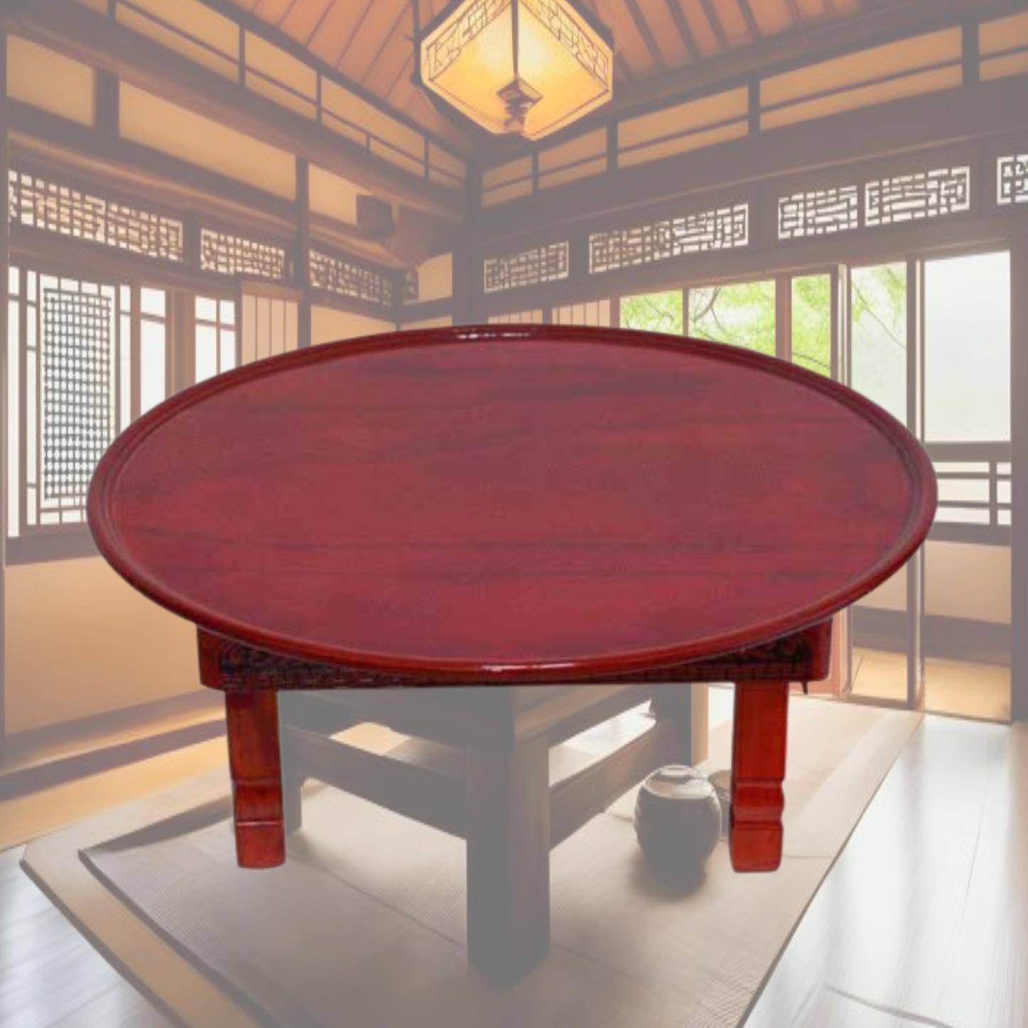 원형 동그란 밥상 둥근 교자상 가정용 밥상 손님 초대상 69cm