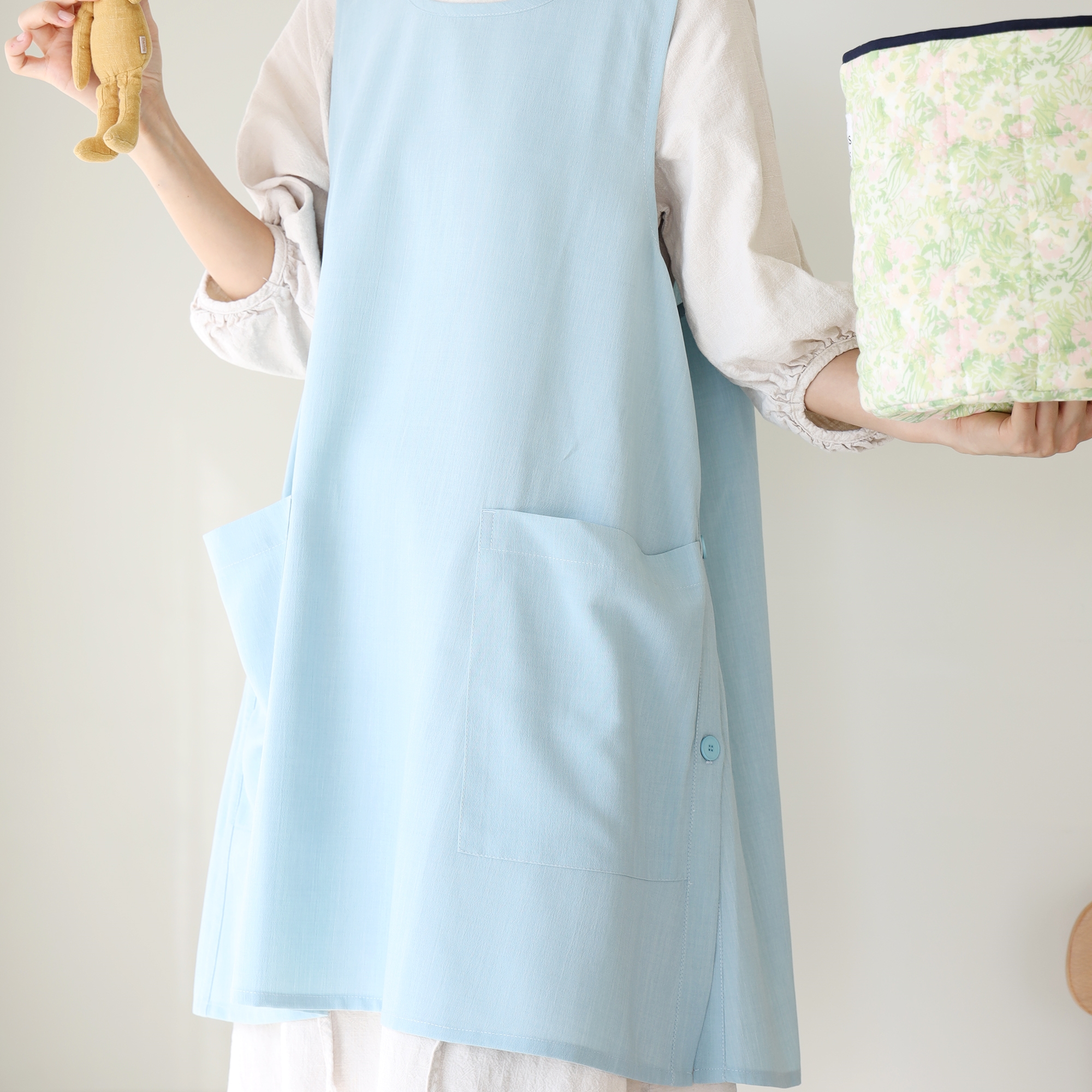 [미소쌤] 솜사탕 앞치마 어린이집 카페 미용 보육교사 빅사이즈 유치원