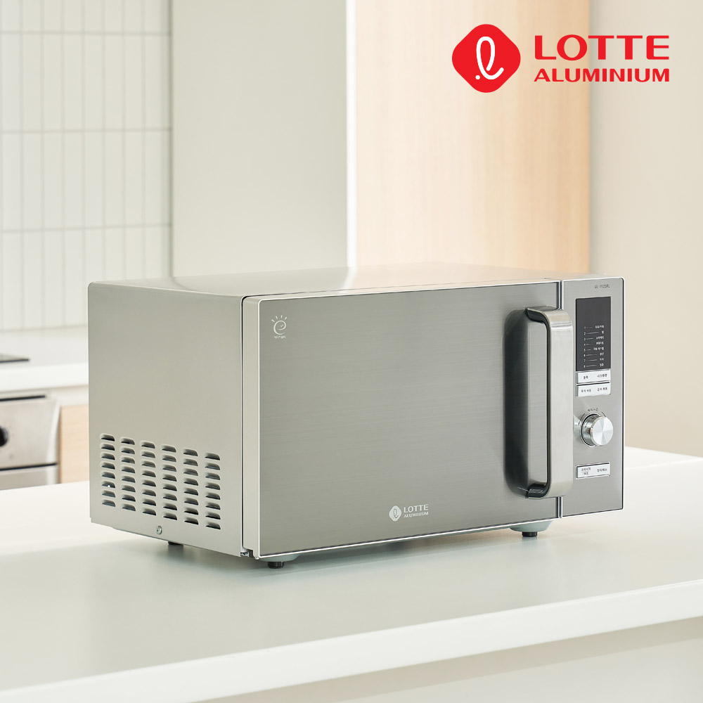 롯데 LE-1923 플랫형 23L 무회전 전자레인지 넉넉한 조리실 간편세척 입체가열
